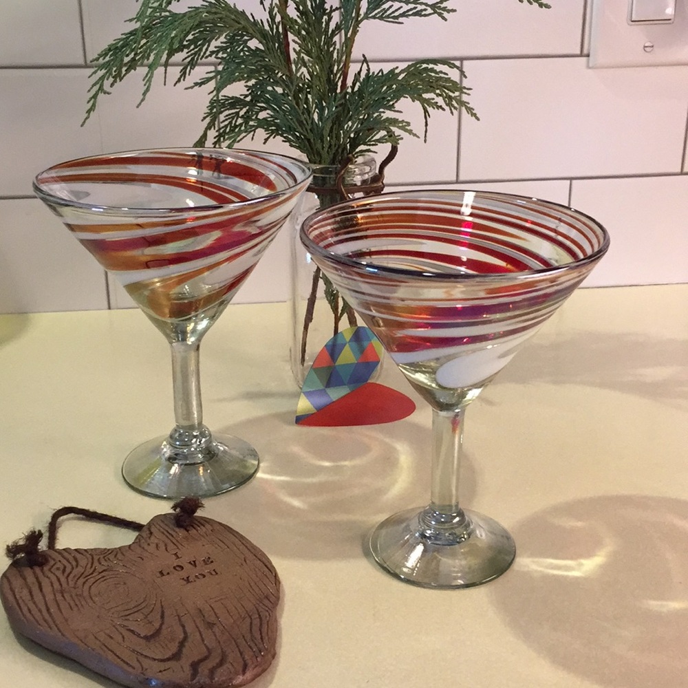 Handmade martini glass set